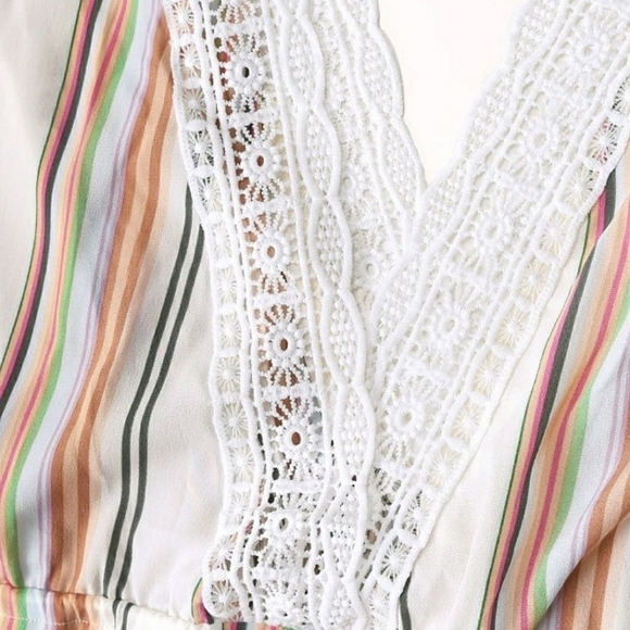 Cupshe Amirah Striped Crochet Trim Cover Up Size S - Picture 5 of 7